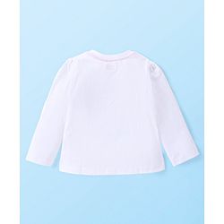 Babyhug Cotton Knit Full Sleeves Night Suit with Polka Dot Print - White & Pink