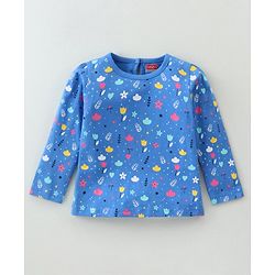 Babyhug Cotton Knit Full Sleeves Tops With Floral & Polka Dot Print Pack of 3 - Multicolor