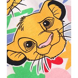 Babyhug Disney Single Jersey Knit Full Sleeves Polo T-Shirt with Lion King Print - White