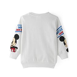 Babyhug Disney Terry Knit Full Sleeves Sweatshirt with Mickey Mouse Graphics - White