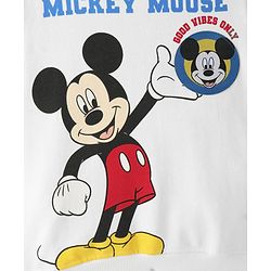 Babyhug Disney Terry Knit Full Sleeves Sweatshirt with Mickey Mouse Graphics - White