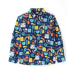 Babyhug Cotton Knit Full Sleeves Printed Shirt - Multicolor