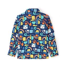 Babyhug Cotton Knit Full Sleeves Printed Shirt - Multicolor