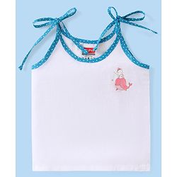 Babyhug 100% Cotton Shoulder Tie Knot Jhablas with Sea Life & Unicorn Print Pack of 5 - White