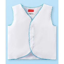 Babyhug 100% Cotton Woven Sleeveless Front Open Solid Color Jhabla Pack of 5- White