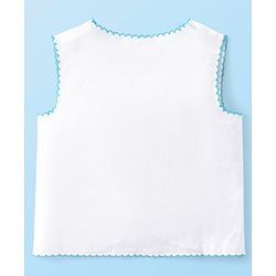 Babyhug 100% Cotton Woven Sleeveless Front Open Solid Color Jhabla Pack of 5- White