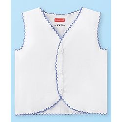 Babyhug 100% Cotton Woven Sleeveless Front Open Solid Color Jhabla Pack of 5- White