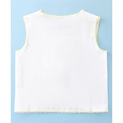 Babyhug 100% Cotton Woven Sleeveless Front Open Solid Color Jhabla Pack of 5- White