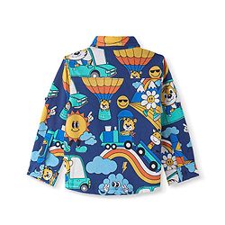 Babyhug Cotton Knit Full Sleeves Animals Printed Shirt - Royal Blue