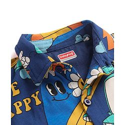 Babyhug Cotton Knit Full Sleeves Animals Printed Shirt - Royal Blue