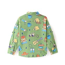 Babyhug Cotton Knit Full Sleeves Shirt with Guitar Print - Green