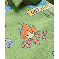 Babyhug Cotton Knit Full Sleeves Shirt with Guitar Print - Green