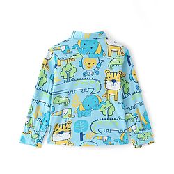 Babyhug Cotton Knit Full Sleeves Animal Printed Shirt - Blue