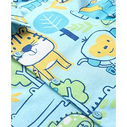 Babyhug Cotton Knit Full Sleeves Animal Printed Shirt - Blue