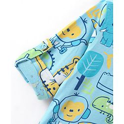 Babyhug Cotton Knit Full Sleeves Animal Printed Shirt - Blue