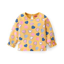 Babyhug Cotton Knit Full Sleeves Top with Heart & Polka Dot Print Pack of 3 - Multicolor