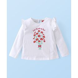 Babyhug Cotton Knit Full Sleeves Top with Frill Detailing & Floral Print  Pack of 3 - Multicolor