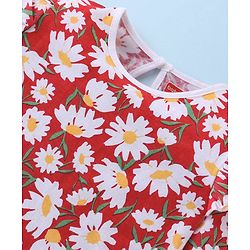 Babyhug Cotton Knit Full Sleeves Top with Frill Detailing & Floral Print  Pack of 3 - Multicolor