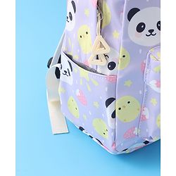 Babyhug Panda Print Fashion Backpacks with Pouch - Purple