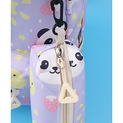Babyhug Panda Print Fashion Backpacks with Pouch - Purple