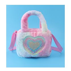 Babyhug Love Shaped Fur Sling Bag - Multicolor