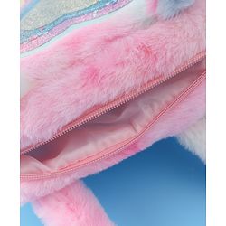Babyhug Love Shaped Fur Sling Bag - Multicolor