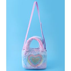 Babyhug Love Shaped Fur Sling Bag - Multicolor