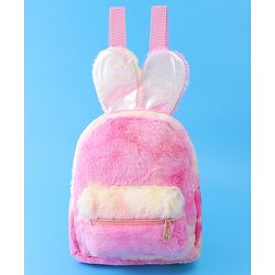 Babyhug Fur Rabbit Fashion Backpacks - Pink