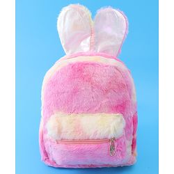 Babyhug Fur Rabbit Fashion Backpacks - Pink