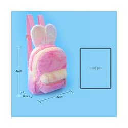 Babyhug Fur Rabbit Fashion Backpacks - Pink