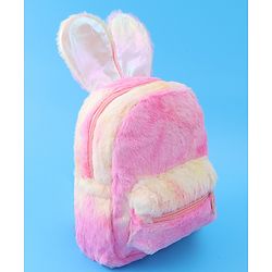 Babyhug Fur Rabbit Fashion Backpacks - Pink