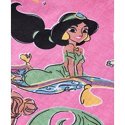 Babyhug Disney Single Jersey Knit Half Sleeves T-Shirt with Disney Princess Print -Pink
