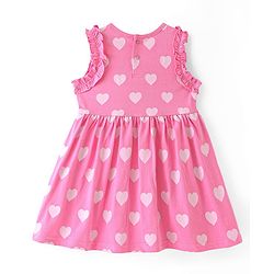 Babyhug Disney Cotton Knit Sleeveless Frocks with Minnie Mouse Graphic & Frill Detailing  Pack of 2 - Purple & Pink