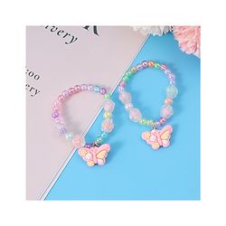 Babyhug Beaded Bracelets With Butterfly Applique Pack of 2 - Multicolor
