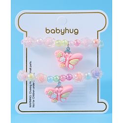 Babyhug Beaded Bracelets With Butterfly Applique Pack of 2 - Multicolor