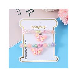 Babyhug Beaded Bracelets With Butterfly Applique Pack of 2 - Multicolor