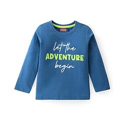 Babyhug Cotton Knit Full Sleeves T-Shirt With Stripes & Text Print Pack Of 3 - Multicolor