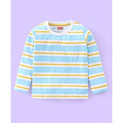 Babyhug 100% Cotton Knit Full Sleeves Striped T-Shirt With Wild Animals Print Pack of 7 - Multicolour