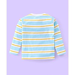 Babyhug 100% Cotton Knit Full Sleeves Striped T-Shirt With Wild Animals Print Pack of 7 - Multicolour