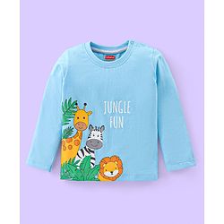 Babyhug 100% Cotton Knit Full Sleeves Striped T-Shirt With Wild Animals Print Pack of 7 - Multicolour