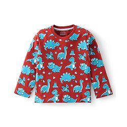 Babyhug Cotton Knit Full Sleeves T-Shirt with Dino & Striped Print Pack of 3 - Multicolor