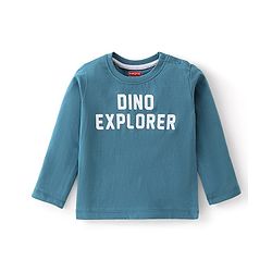 Babyhug Cotton Knit Full Sleeves T-Shirt with Dino & Striped Print Pack of 3 - Multicolor