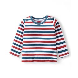Babyhug Cotton Knit Full Sleeves T-Shirt with Dino & Striped Print Pack of 3 - Multicolor