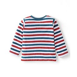 Babyhug Cotton Knit Full Sleeves T-Shirt with Dino & Striped Print Pack of 3 - Multicolor