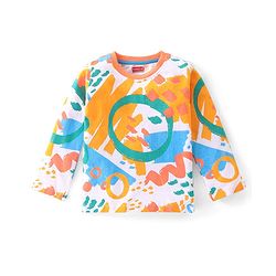 Babyhug Cotton Knit Full Sleeves T-Shirt with Striped & Text Print Pack of 3- Multicolor