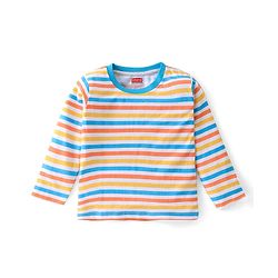 Babyhug Cotton Knit Full Sleeves T-Shirt with Striped & Text Print Pack of 3- Multicolor