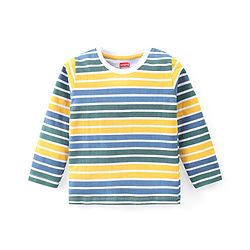 Babyhug Cotton Knit Full Sleeves T-Shirts with Bear & Fox Print Pack of 3 - Blue Green & Yellow
