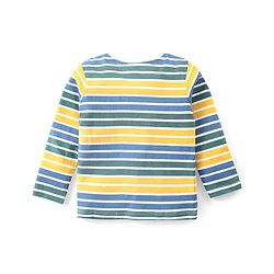 Babyhug Cotton Knit Full Sleeves T-Shirts with Bear & Fox Print Pack of 3 - Blue Green & Yellow
