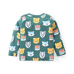 Babyhug Cotton Knit Full Sleeves T-Shirts with Bear & Fox Print Pack of 3 - Blue Green & Yellow