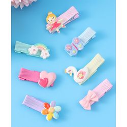 Babyhug Hair Pins and Clips Free Size pack of 7 - Multicolor
